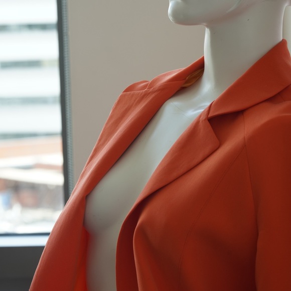 1990's Citrus Custom Silk Coat with yellow lining - Size 2-4 - Picture 4 of 7